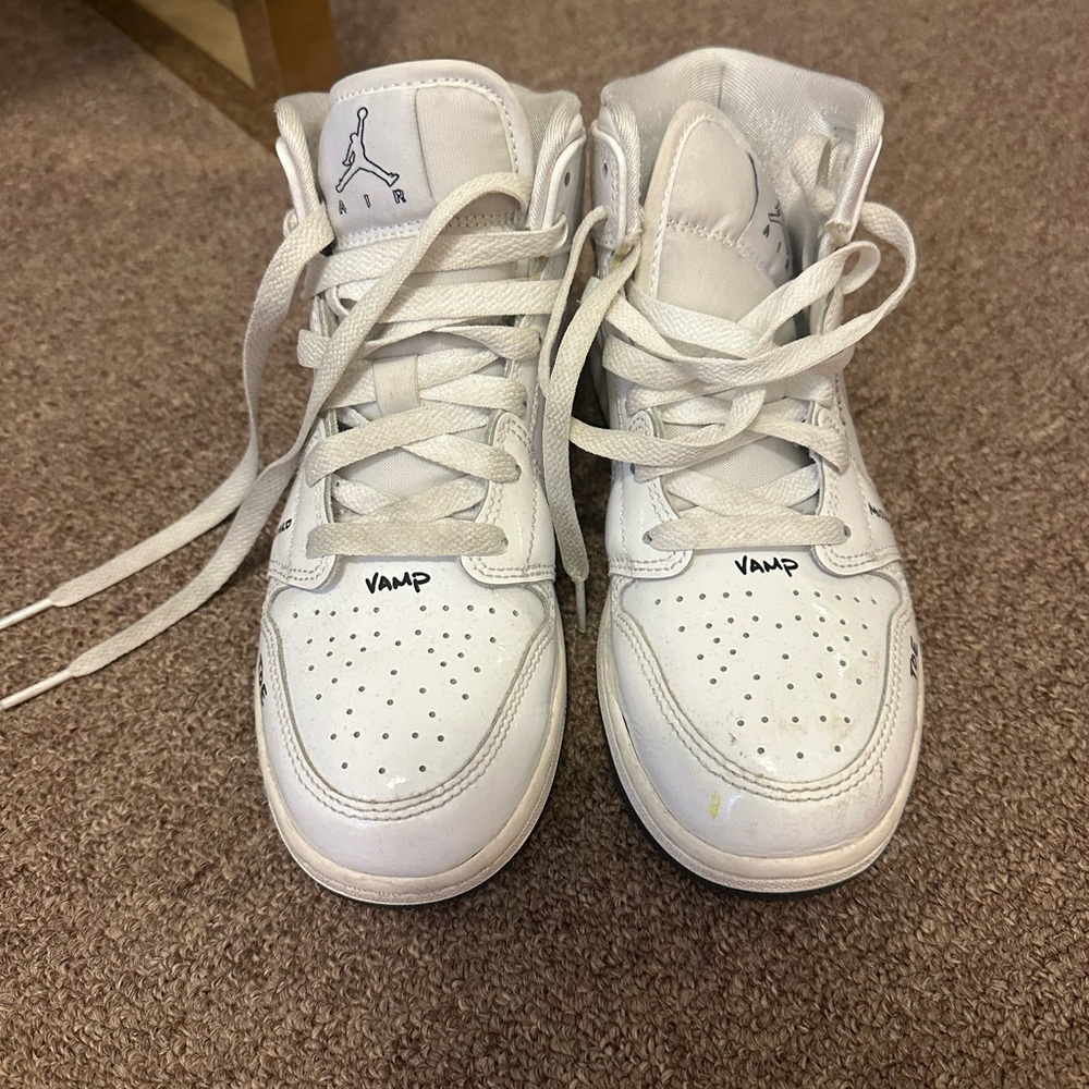 White Air Jordan High-Top Sneakers
